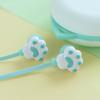 Wired Earbud High Fidelity Deep Bass Lightweight Cartoon Cat Paw 3.5mm Stereo Sports In-ear Earbud with Microphone for Doing Sports