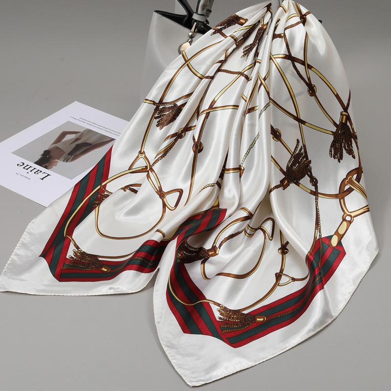 90 Square Scarves, Silk Scarves, Women's New Spring and Summer High-end Sense Versatile, Thin Scarves, Shawls Outside