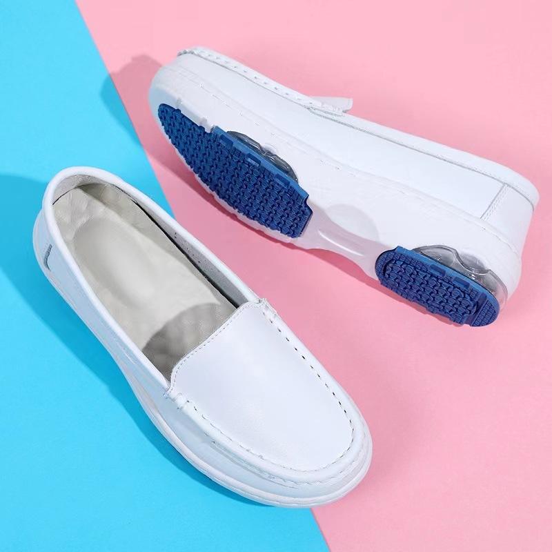 New air cushion nurse shoes women s soft sole non-slip direct sales leather high-end nurse shoes medical shoes 34 белый