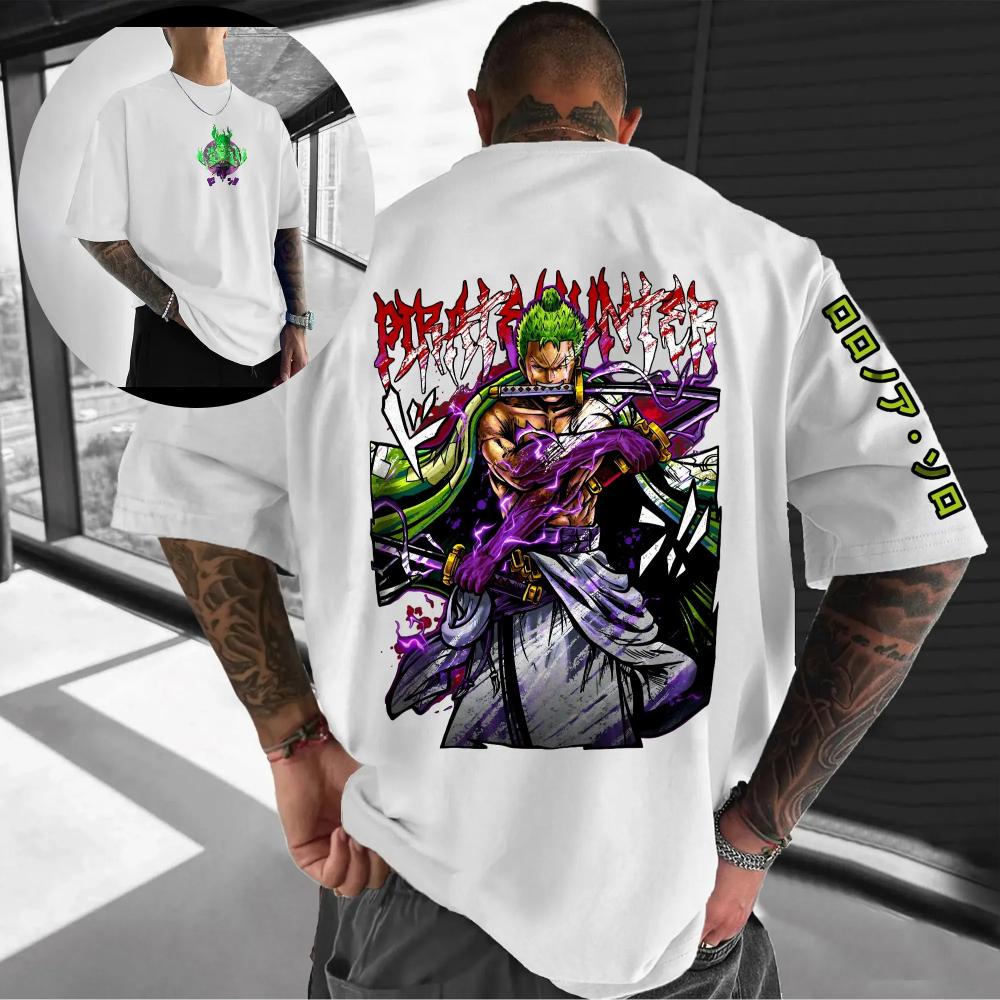 One Piece Nami Weather Witch Zeus Thunderbolt Oversized T-Shirt Anime Streetwear for Men Women Casual Tees