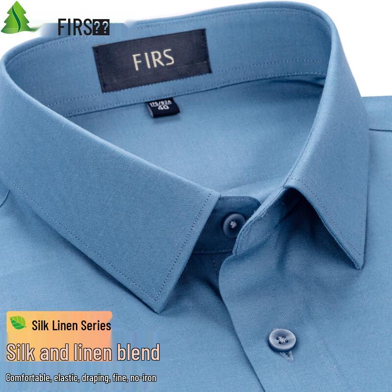 FIRS Men s Silk Linen Blend Long-Sleeve Shirt 44