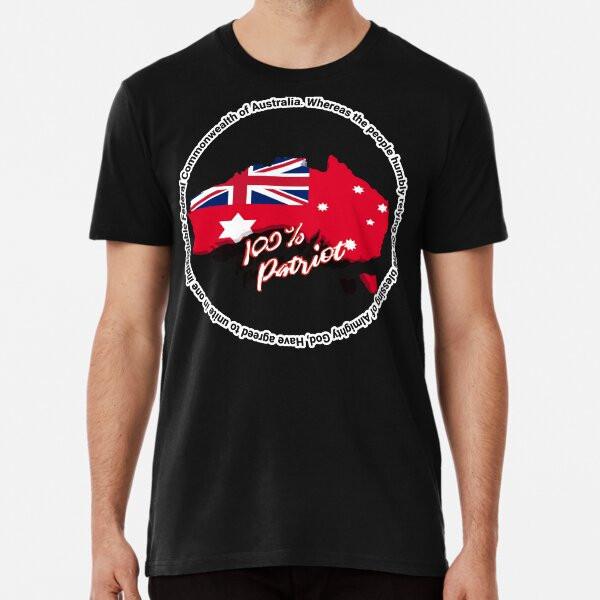 100% Australian Patriot red ensign map with drop shadow TShirt Made in Australi Unisex T-Shirt S