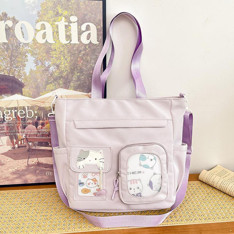 Borsa a tracolla da studente per campus, grande capacità, borsa a spalla da donna, borsa a mano