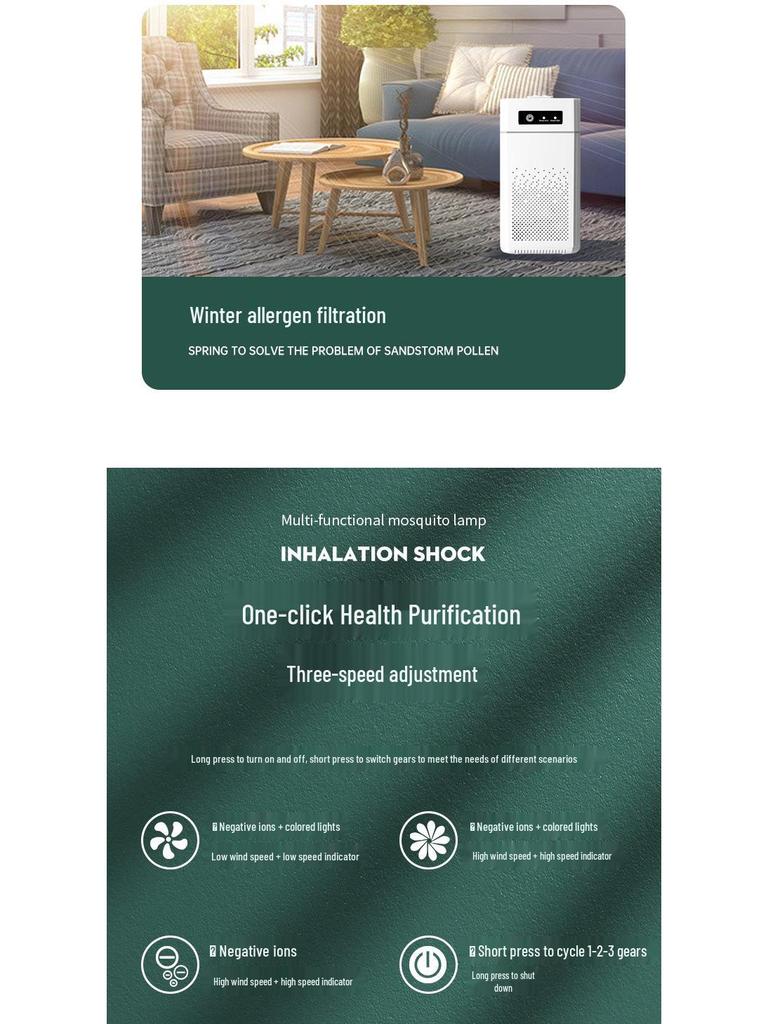 USB Portable Deodorizer Air Purifier with Negative Ion Filter