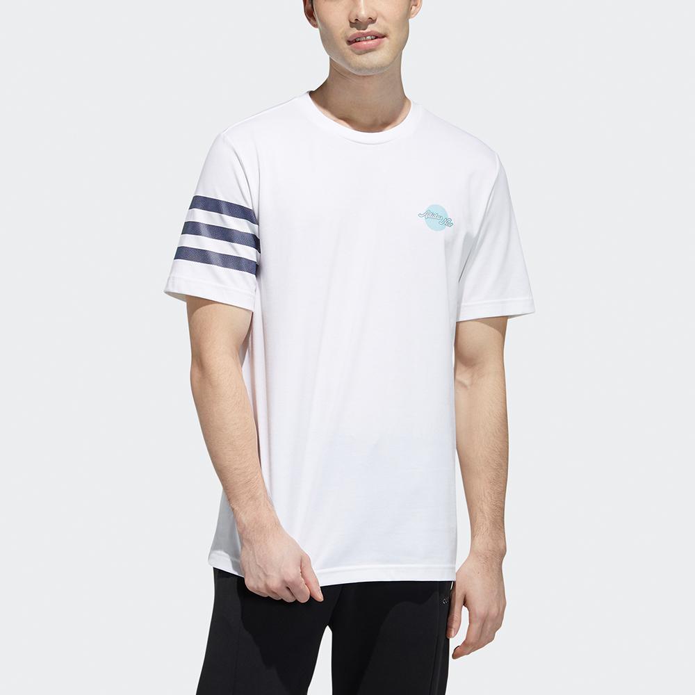 Adidas Neo Casual Sports Round Neck T-Shirt Men Tops White GP5703