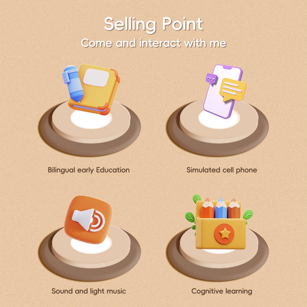Baby Phone Toy Music Sound Telephone Sleeping Toys With Teether Simulation Phone Kids Infant Early Educational Toy Kids Gifts