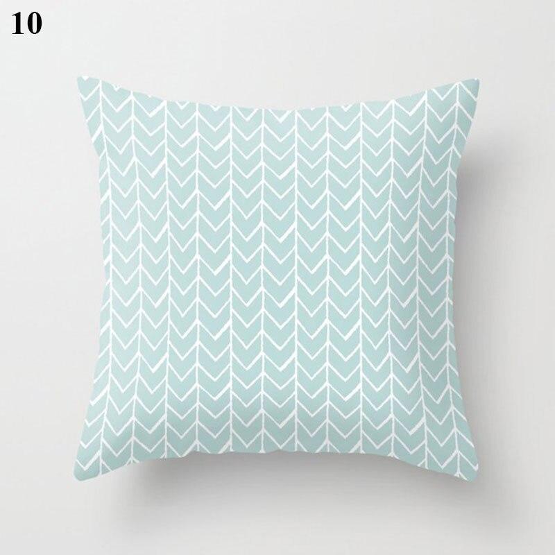 Light Blue Green Mint Color Geometric Printing Pattern Cushion Cover Home Living Room Sofa Decoration Square Pillow Pillow Cover