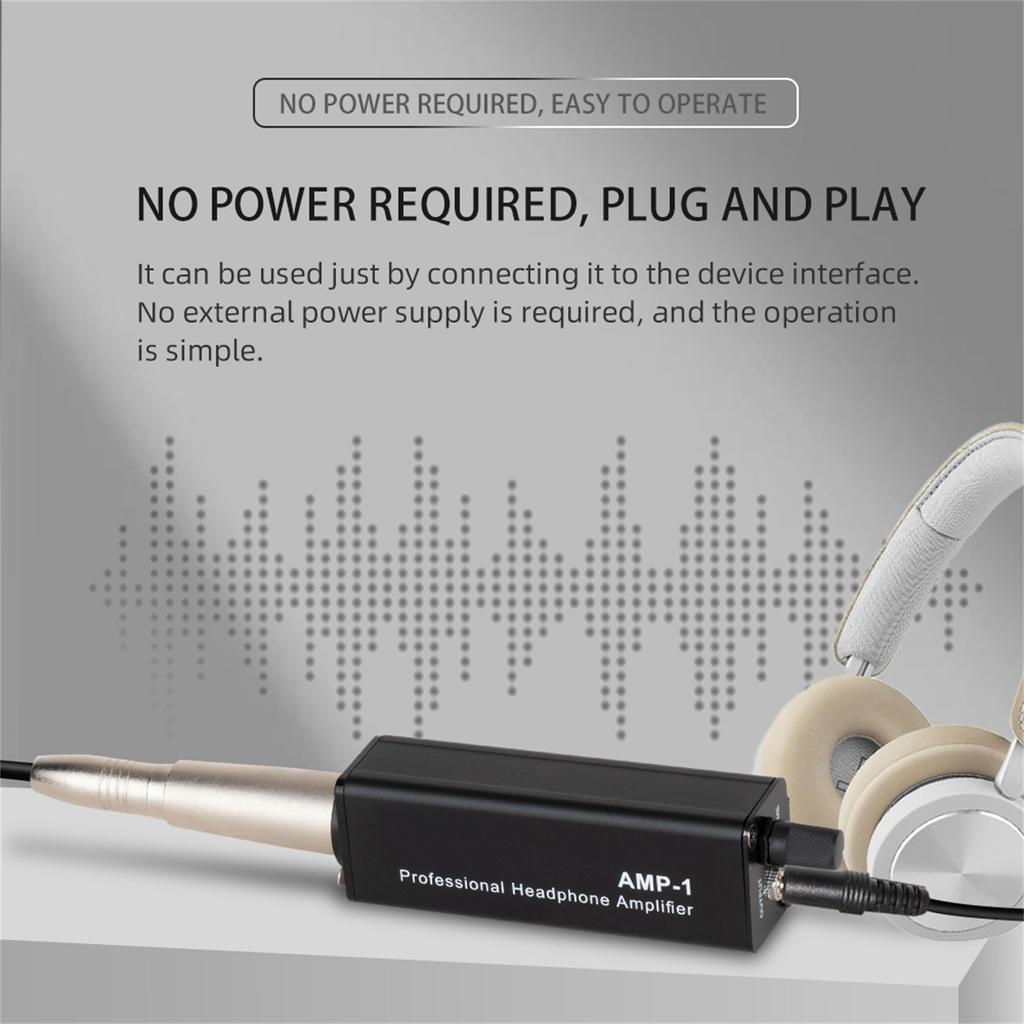 Universal XLR to 3.5mm Headphone Amplifier No Interference HiFi Sound Quality with Output Volume Control for Music Lover