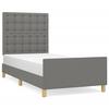 VidaXL Bed Frame with Headboard Dark Grey 80x200 Cm Fabric3125334