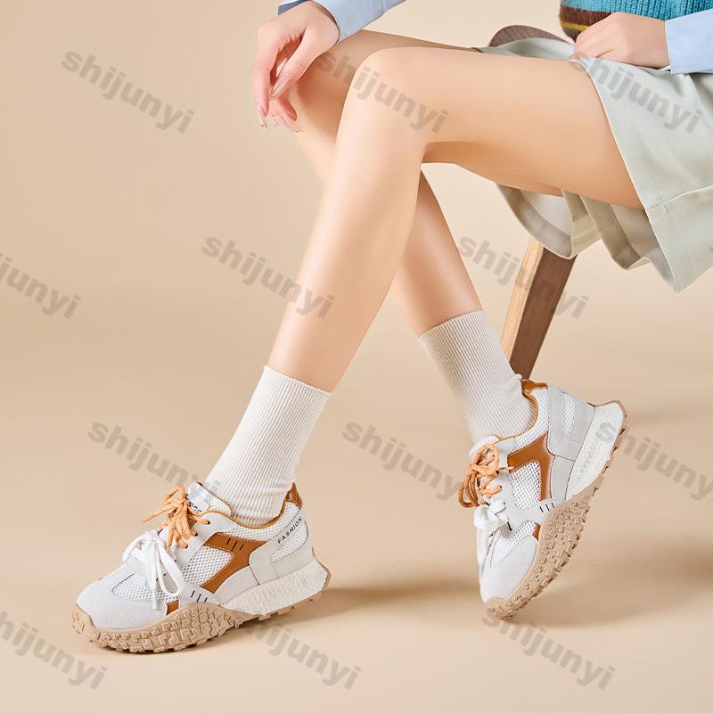 Women Platform Sneakers Autumn New Mesh Breathable Flats Outdoor Lightweight Comfortable Soft Sole Height Increase Casual Shoes