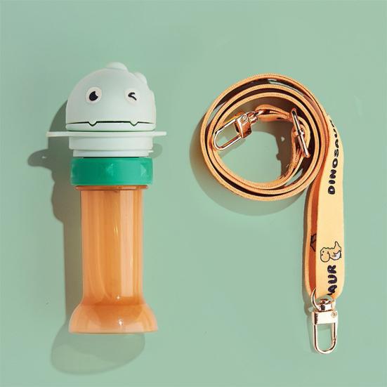 Yousheng Water Bottle Spout Conversion Cap with Straw Cartoon Dinosaur Drink Bottle Spout Adapter Universal Reusable Spill-Proof Juice Bottle