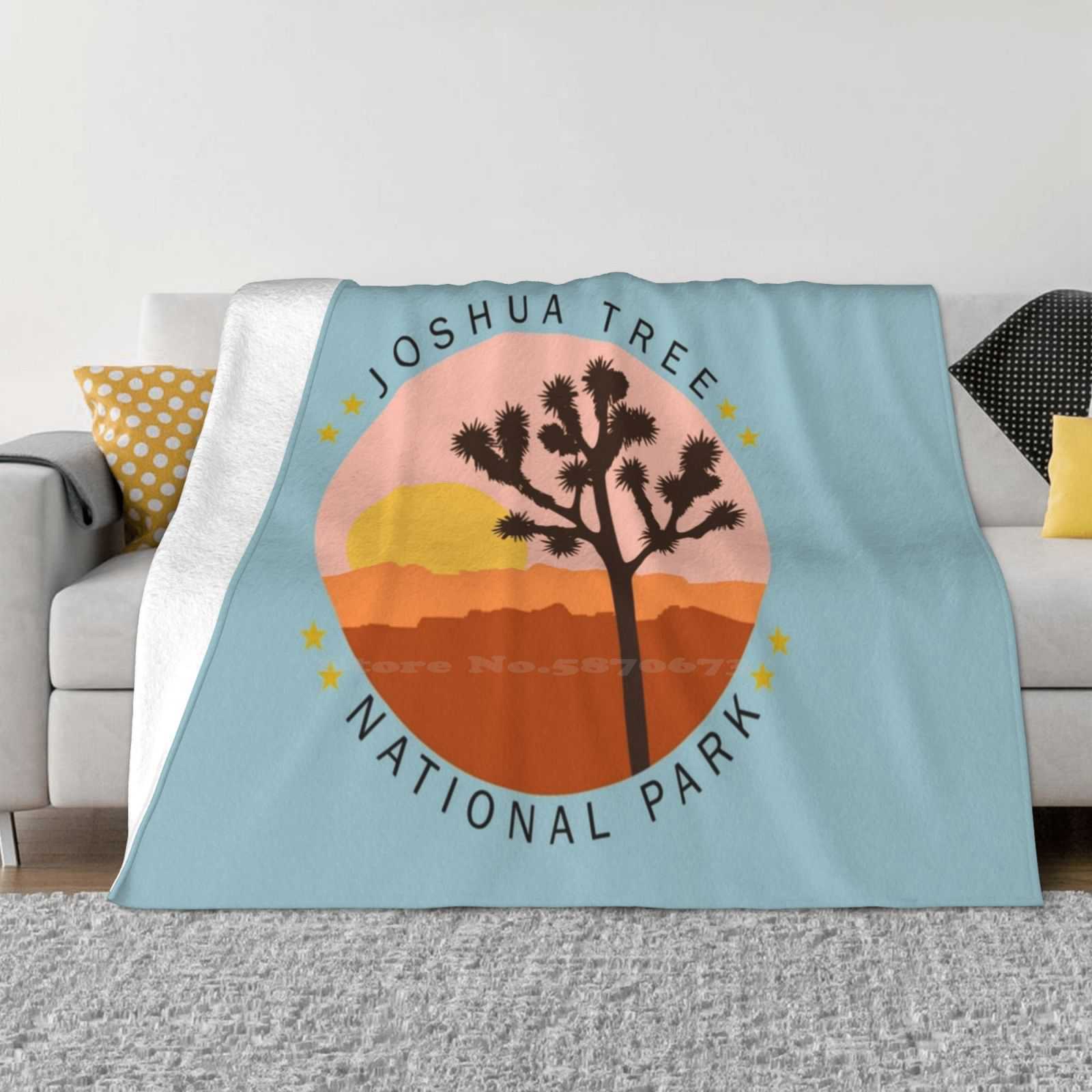 Joshua Tree For Home Sofa Bed Camping Car Plane Travel Portable Blanket Joshua Tree National Park Adventure Camping Cactus 30x40in