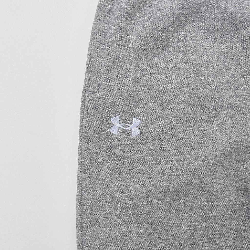 Under Armour Rival Fleece Puddle Pants Fashion Comfortable Soft Skin-Friendly Solid Color Cuffed Casual Pants Men pants White Gray 1383097-011
