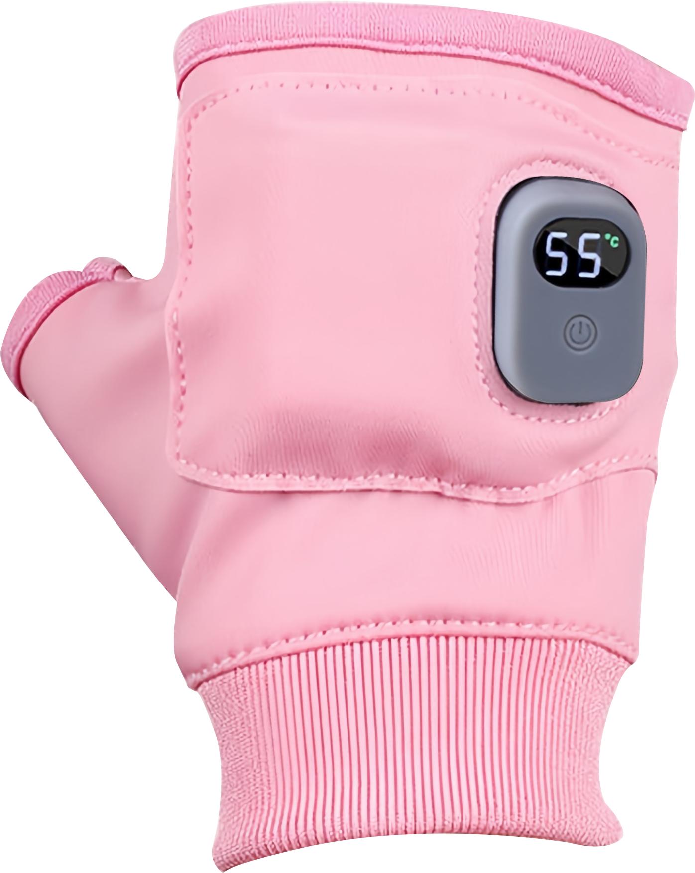 Winter Heated Gloves With Battery Warmer Thermal Gloves Waterproof Snowboard Cycling Hunting Fishing Ski Rechargeable Gloves розовый