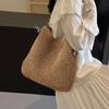 Bag Spring Autumn and Winter New Woven Straw Bag Seaside Vacation Large Capacity Beach Women's Bag Shoulder Armpit Bag