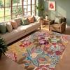 Vintage Floral Pattern Area Rug Plants Flowers Artistic Home Decor Carpet Soft Non-Slip Floor Mat for Living Room Bedroom
