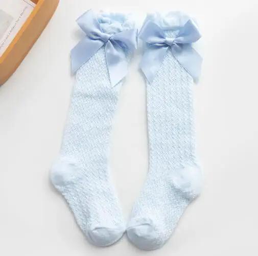 0-3T Newborn Baby Girl Bowknot Middle Tube Socks Bow Knee High Long Cotton Lace Baby Socks Comfortable Children Princess socks