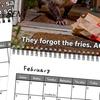 Funny Animal Monthly Planner Screaming Opossums Wall Calendar 2027, Possum Photography with Novelty Gift for Friends 12 Month Layout And Thick