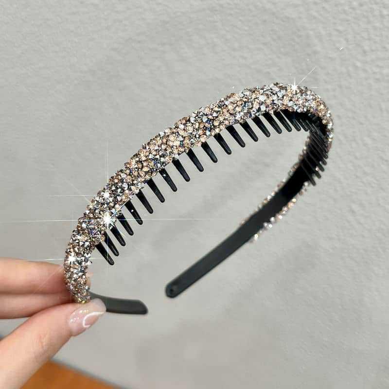 Diamond Non-Slip Headband for Women - 2024 Style for Taming Bangs and Short Hair.