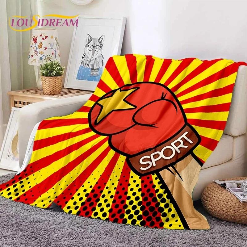 Boxing Gloves Boxer Fight Cartoon Soft Flannel Blanket for Beds Bedroom Sofa Picnic,Throw Blanket for Cover Outdoor Leisure Gift