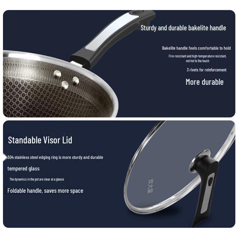 Cooker King 304 Stainless Steel Non-stick Stir-fry Pan