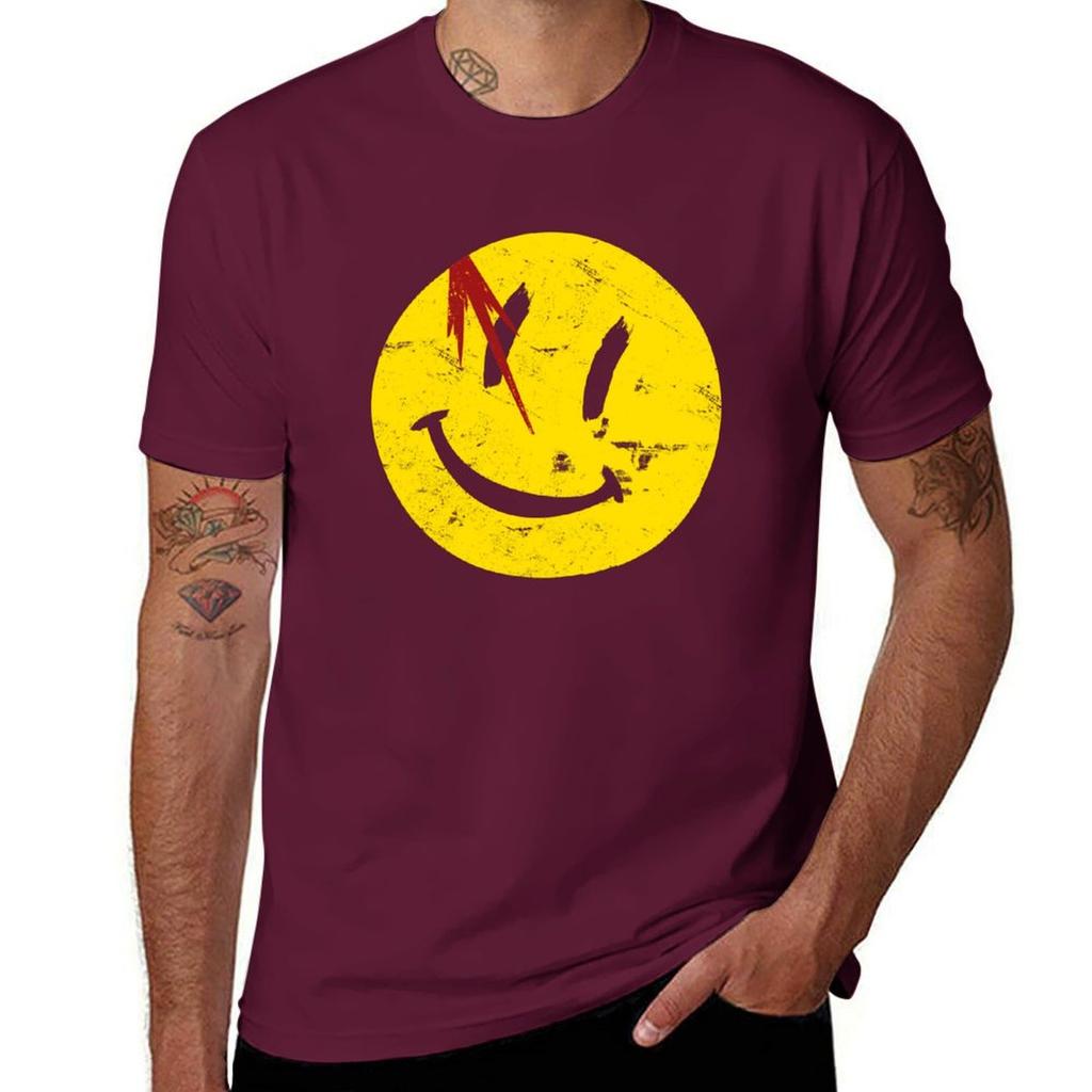 Watchmen Symbol Smile Vintage T-Shirt Summer Tops Sports Fans Mens T Shirts