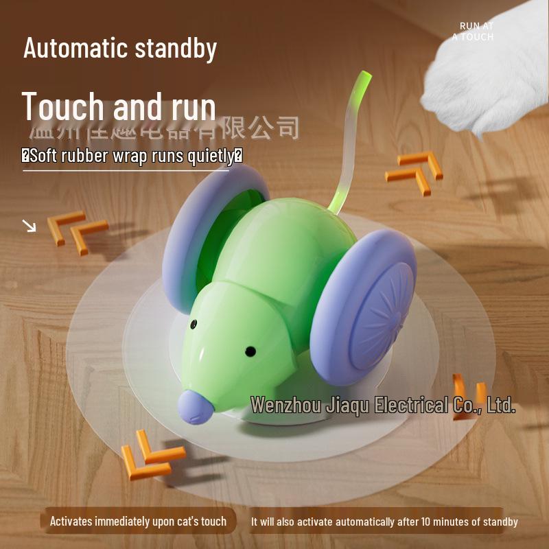 Cat Electric Teaser Toy: Self-Play Mouse Runabout with Teasing Stick