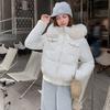 Thickened winter cotton-padded clothes women's short design sense hooded annual fashion cotton-padded jacket new big fur collar