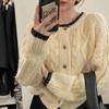 Korean Round Neck Sweater for Women In Autumn and Winter Luxurious and Lazy Style Knitted Cardigan Jacket Thickened