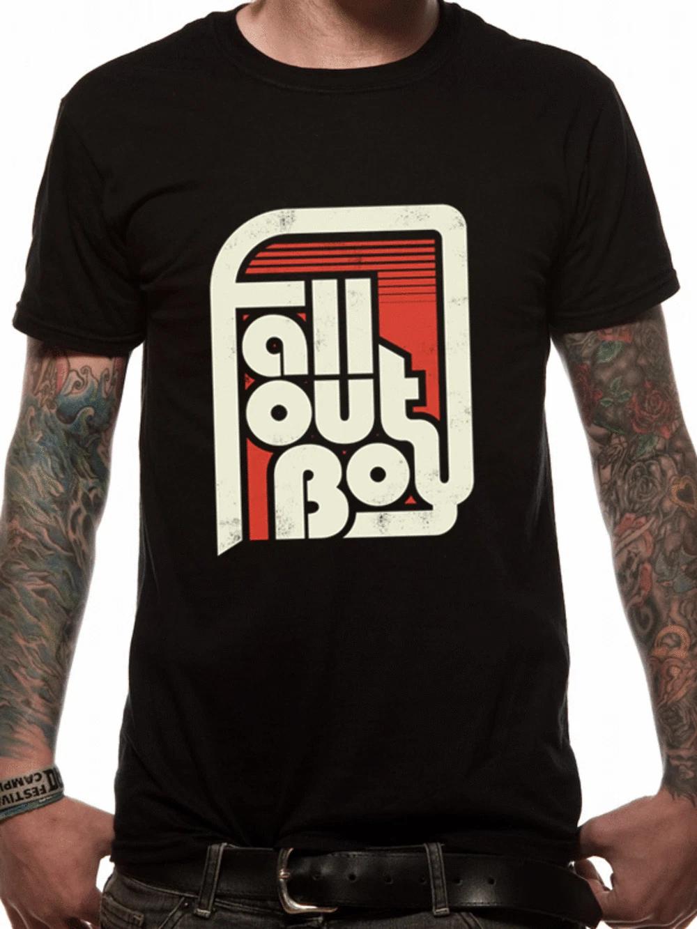 

Officially licensed Fall Out Boy Retro Mens Black 100% Cotton T-shirt Mens Tees Top Fall Out Boy Tee S