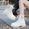 Retro temperament fashionable platform lace-up short boots 2025 autumn and winter new fashionable versatile side zipper Martin boots women