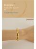 European & American Fashion Stainless Steel C-Shaped 18K Gold Adjustable Open Bangle for Women
