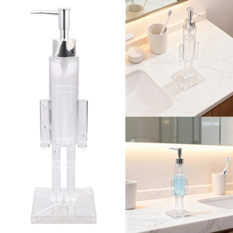 Nutcrackers Theme Soap Dispenser Hand Wash Liquid Soap Holder For Bathroom Use With Transparent Body Christmas Decors