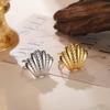 Verstellbare Muschel Seestern Ringe für Damen Edelstahl Sommer Strand Schmuck Gold Farbe Offene Fingerringe 2026 Trendig