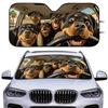 1Pcs Rottweiler Driving Car Windshield Sunshade UV Rays Heat Blocker Keeps Vehicle Cool Unique Design Fit Sedans SUVs Trucks RVs