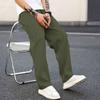 Men's Casual Elastic Waistband Drawstring Breathable Color Pants