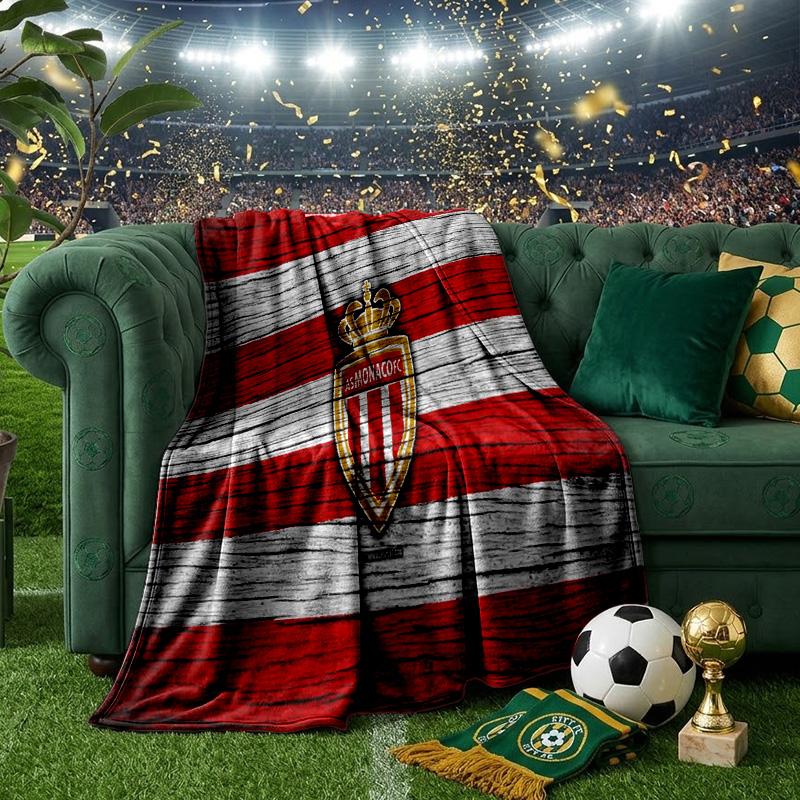 As Monaco Crest Throws Blanket Flannel Blankets Plush for Couch Bed Gifts for Men Women Travel picnic blanket Christmas fan gifts