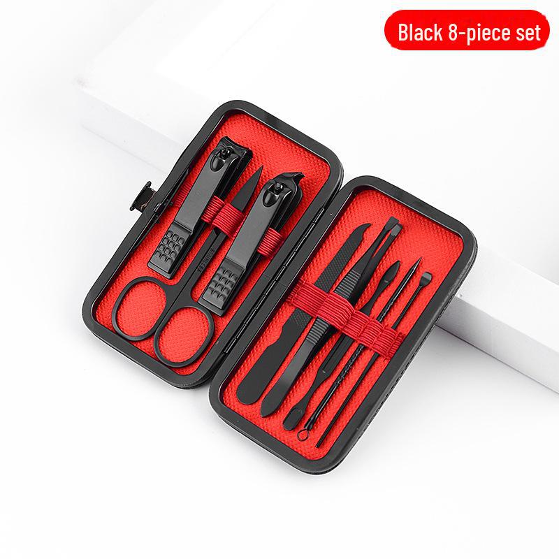 24-teiliges Nagel- & Pflegeset aus schwarzem Edelstahl