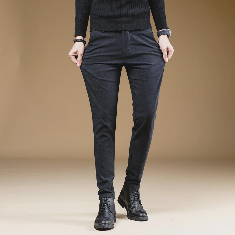 Men's Slim Fit Business Casual Pants - Soft, Elastic, Anti-Pilling, Breathable, Straight-Leg for Spring & Autumn