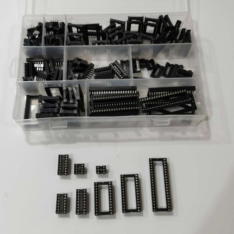 Comprehensive Set of 122 DIP IC Socket in Standard 2.54mm Pitches Square Solder Socket for Engineers DIY Enthusiasts