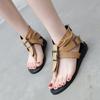 Fashion 2025 Punk Fashion Thong Sandals Flat Plus Size Beach Sandals Belt Buckle Gothic Summer Sandals Wide Heels Women