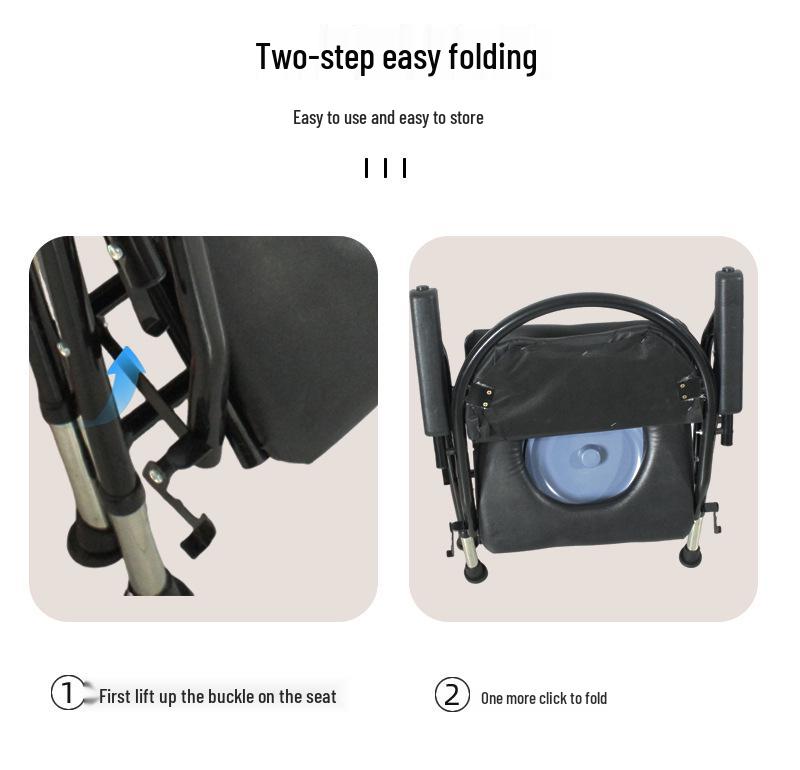 Adjustable Foldable Elderly Bathing Commode Chair