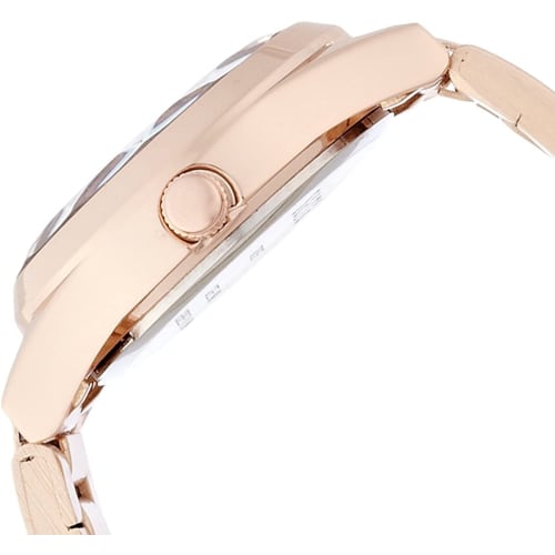 Fieldwork Petit Metal Analog Watch, White with Metal Band, Rose Gold, ST052Fp-9, Women's