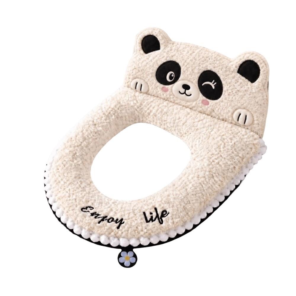 Thickened Plush Toilet Seat Cover Zipper Closure Cute Toilet Mat Fluffy Toilet Cushion Home