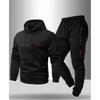 2025 Men's Pullover Hoodie and Jogger Set with Printed Logo