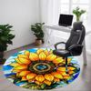 1pc Sunflower StainedGlass Office Round Area Rug, Under Office Chairs Bedroom Living Room Home Decor, Room Deco