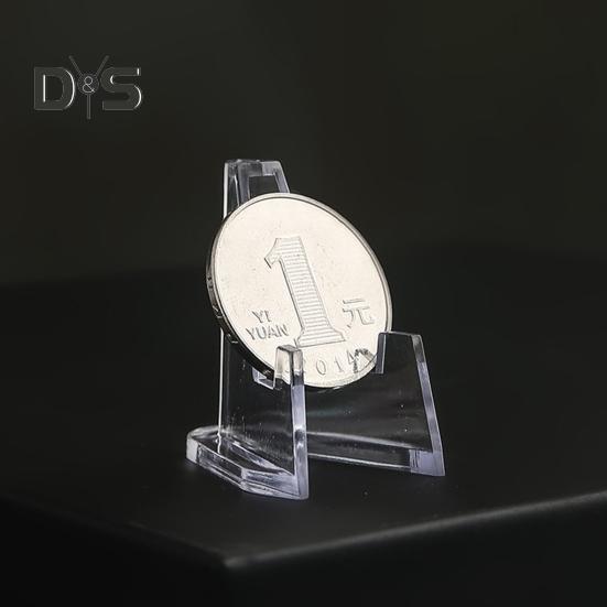 24Pcs Clear Coin Stand Mini Stable Triangle Collection Card Photo Small Artwork Badge Commemorative Medal Display Holder Show Rack