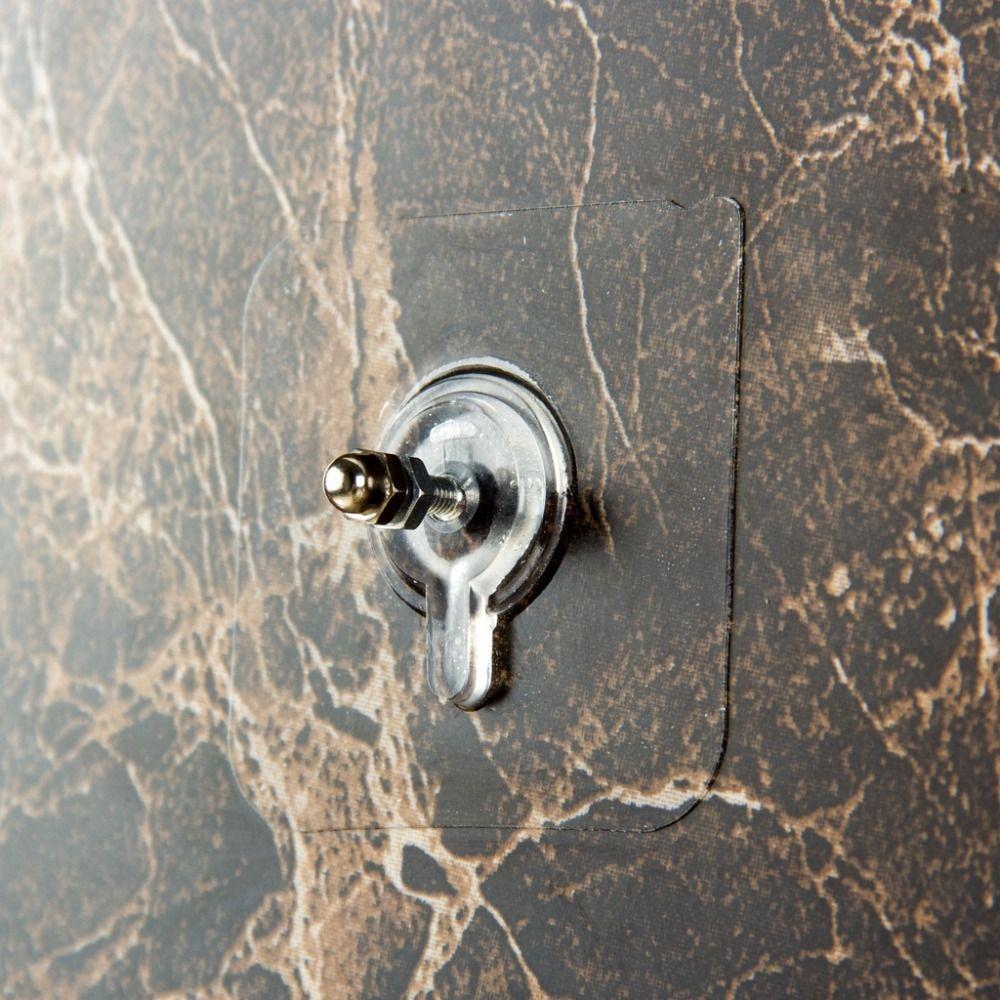 5Pcs Acrylic Self Adhesive Screw Stickers No Need to Punch Holes Wall Hook Towel Coat Hooks