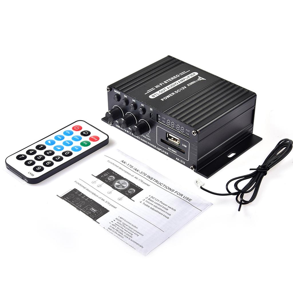 DC12V Amplifier HiFi Car Stereo Music Receiver FM MP3 Power Amplifier