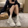 Women's Mesh Breathable Sports Shoes Spring New Thick Soled Lace Up Casual Shoes Fashionable and Lightweight Sports Shoes